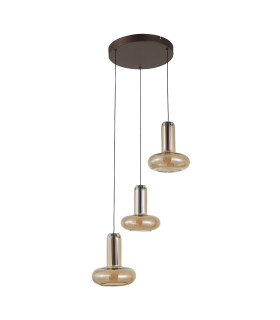Carote Cluster Pendant Ceiling Light Copper 3000K Warm White 3 Step Dimmable 3xLED-1