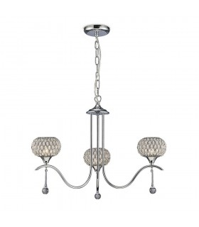 Ceiling Pendant 3 Light Polished Chrome, Clear Glass - 1
