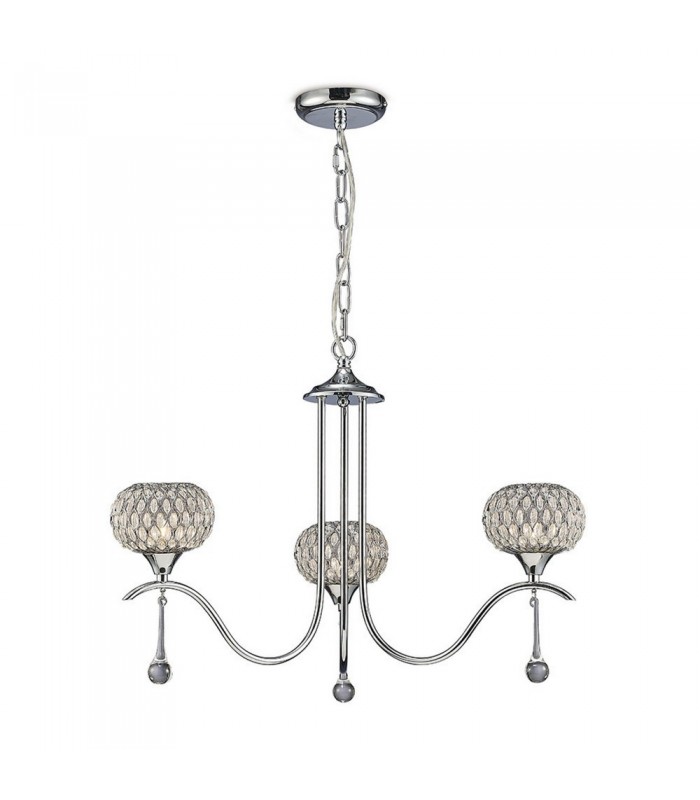 Ceiling Pendant 3 Light Polished Chrome, Clear Glass - 1