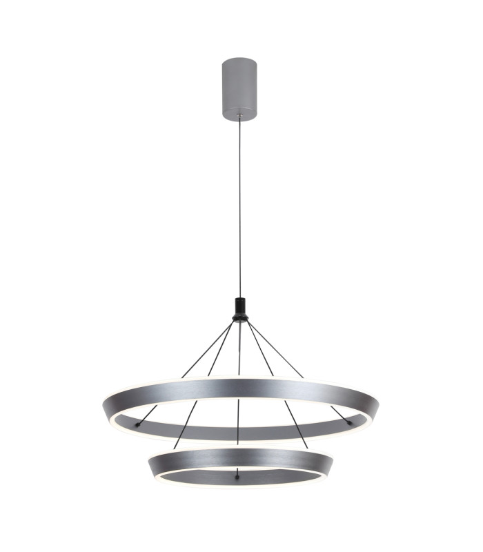 Ottana Twin Ring LED Pendant Ceiling Light Grey 3000/4000/6000K-1
