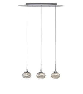 Ceiling Pendant 3 Light Line Polished Chrome, Clear Glass - 1