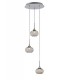 Ceiling Cluster Pendant 3 Light Round Polished Chrome, Clear Glass - 1