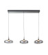 Tenele Bar Pendant Ceiling Light Silver with Smoked Glass Shades 3000K Warm 3 Step Dimmable 3xLED-1