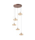 Tenele Cluster Pendant Ceiling Light Copper with Amber Glass Shades 3000K Warm 3 Step Dimmable 5xLED-1