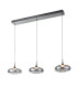 Tenele Bar Pendant Ceiling Light Silver with Smoked Glass Shades 3000K Warm 3 Step Dimmable 3xLED-2