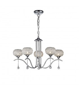 Ceiling Pendant 5 Light Polished Chrome, Clear Glass - 1