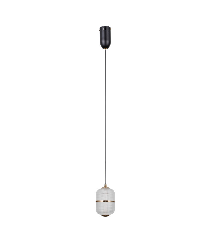 Alani Slim Pendant Ceiling Light Matt Black Gold 3000K Warm White-1
