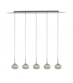 Ceiling Pendant 5 Light Line Polished Chrome, Clear Glass - 1