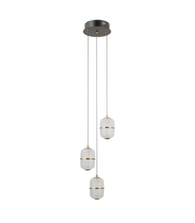 Alani Cluster Pendant Ceiling Light Matt Black Gold 3000K Warm White 3xLED-1