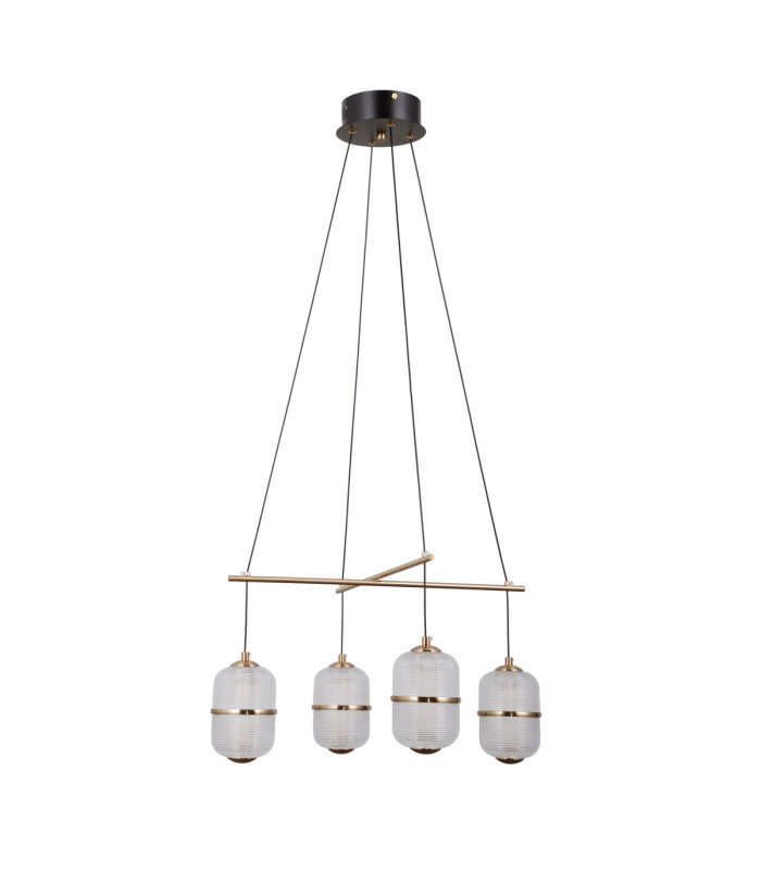 Alani Multi Arm Pendant Ceiling Light Matt Black Gold 3000K Warm White 4xLED-1