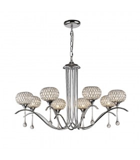 Ceiling Pendant 8 Light Polished Chrome, Clear Glass - 1