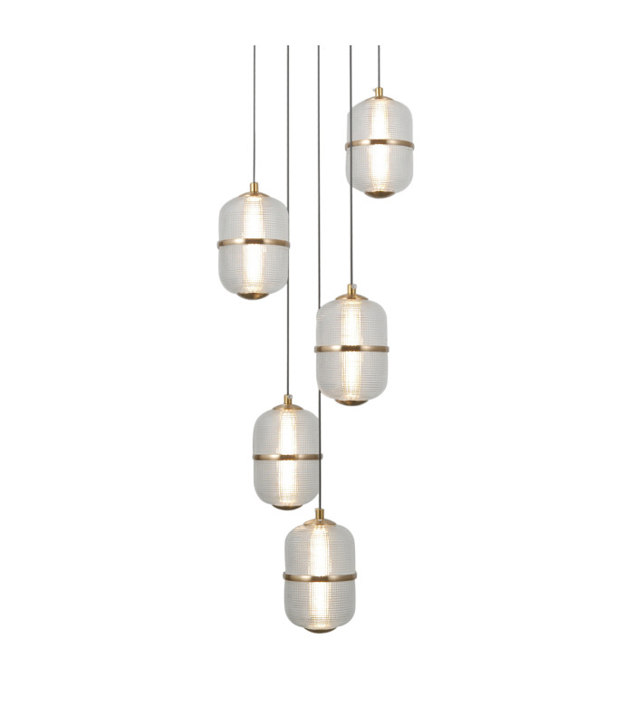 Alani Cluster Pendant Ceiling Light Matt Black Gold 3000K Warm White 5xLED-3