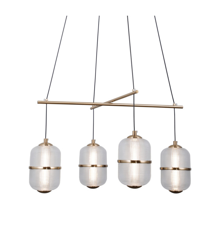 Alani Multi Arm Pendant Ceiling Light Matt Black Gold 3000K Warm White 4xLED-3