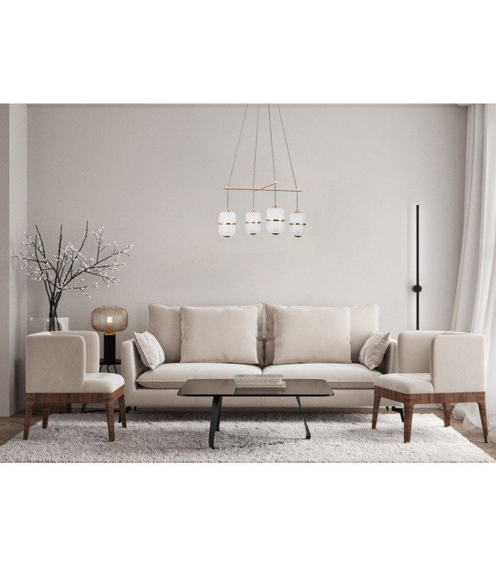 Alani Multi Arm Pendant Ceiling Light Matt Black Gold 3000K Warm White 4xLED-5