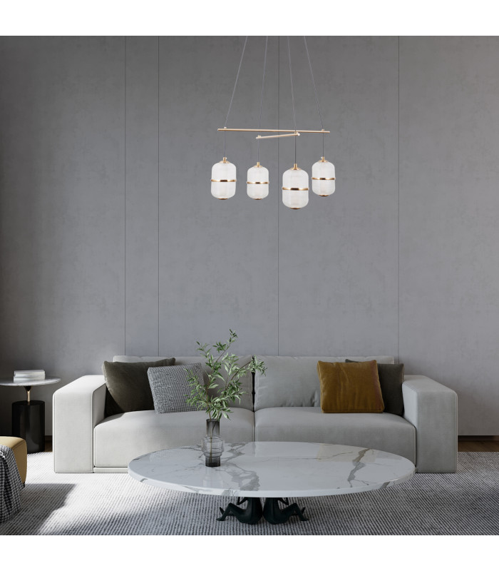 Alani Multi Arm Pendant Ceiling Light Gold 3000K Warm White 4xLED-5