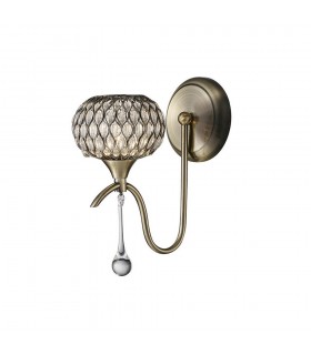 Wall Lamp 1 Light Antique Brass, Clear Glass - 1