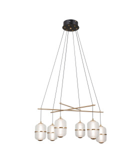 Alani Multi Arm Pendant Ceiling Light Matt Black Gold 3000K Warm White 6xLED-1