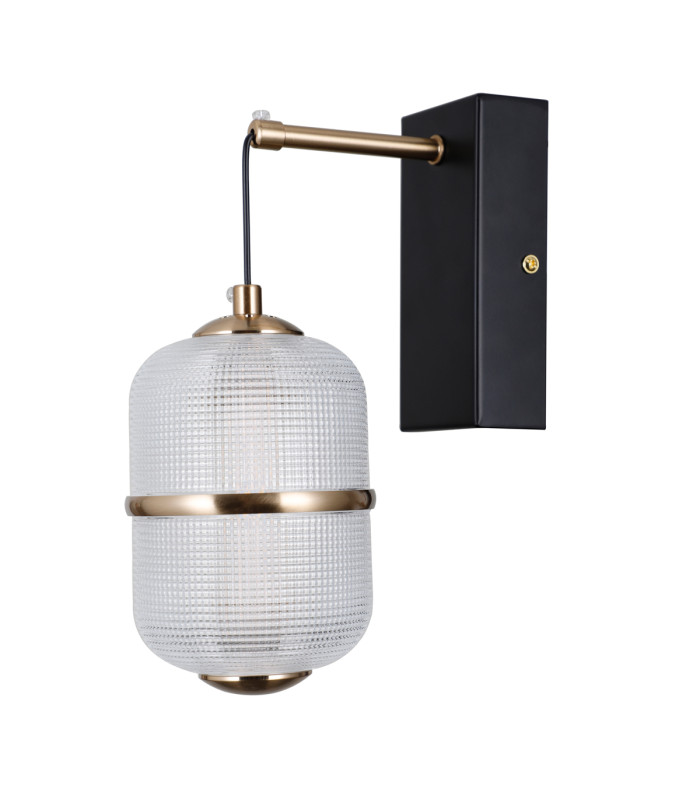 Alani Wall Lamp Matt Black Gold 3000K Warm White-1