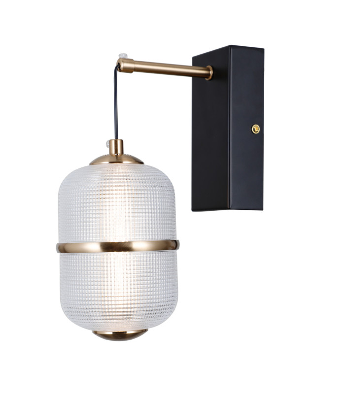 Alani Wall Lamp Matt Black Gold 3000K Warm White-2