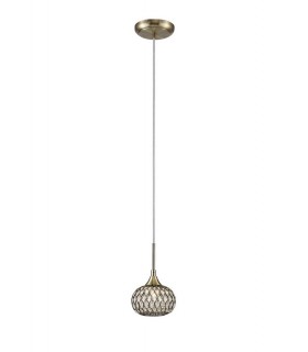 Small Ceiling Pendant 1 Light Antique Brass, Clear Glass - 1