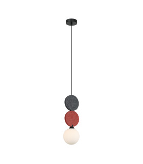 Andrea 37cm Slim Pendant Ceiling Light Black Grey Red-2