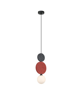 Andrea 43cm Slim Pendant Ceiling Light Black Grey Red-2