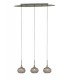 Ceiling Pendant 3 Light Line Antique Brass, Clear Glass - 1