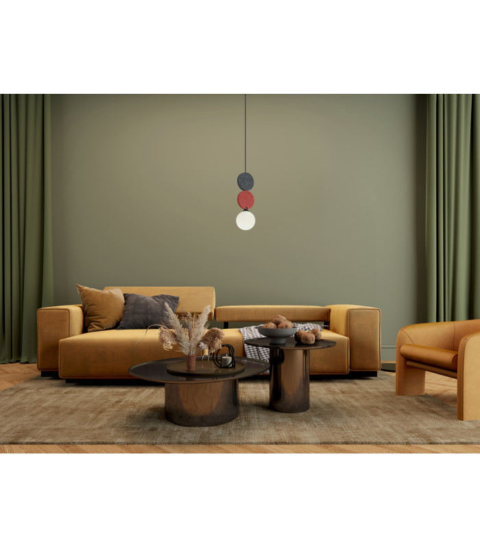 Andrea 37cm Slim Pendant Ceiling Light Black Grey Red-5