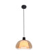 Apiro Dome Pendant Ceiling Light Black with Amber Shades-2