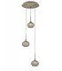 Ceiling Cluster Pendant 3 Light Round Antique Brass, Clear Glass - 1