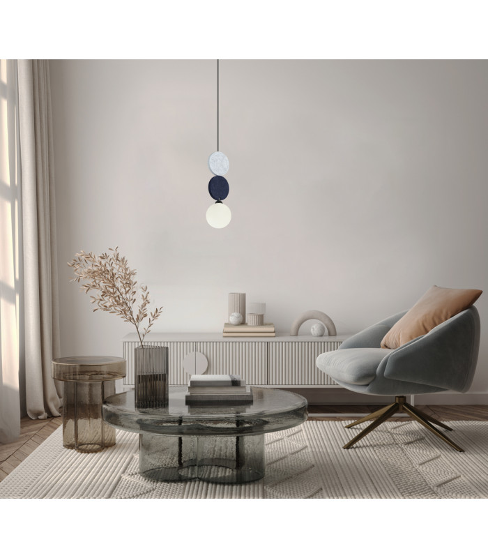 Andrea Slim Pendant Ceiling Light Black Grey Blue Navy Blue-5