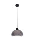 Apiro Dome Pendant Ceiling Light Black with Smoked Shades-1
