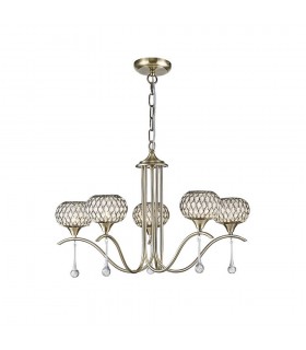 Ceiling Pendant 5 Light Antique Brass, Clear Glass - 1