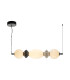 Balos Bar Pendant Ceiling Light Matt Black with Opal Grey Ceramic Shades 3000K Warm White-1