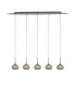Ceiling Pendant 5 Light G9 Line Antique Brass, Clear Glass - 1