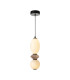 Balos Slim Pendant Ceiling Light Matt Black with Opal Brown Ceramic Shades 3000K Warm White-1