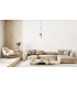 Balos Slim Pendant Ceiling Light Matt Black with Opal Brown Ceramic Shades 3000K Warm White-5