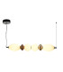 Balos Bar Pendant Ceiling Light Matt Black with Opal Brown Ceramic Shades 3000K Warm White-1