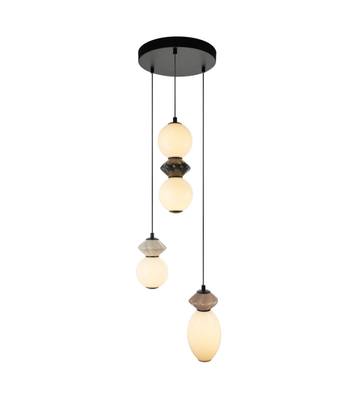 Balos Cluster Pendant Ceiling Light Matt Black 3000K Warm White-1