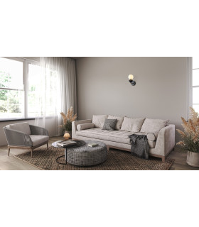 Balos II Globe Wall Lights Matt Black 3000K Warm White-5