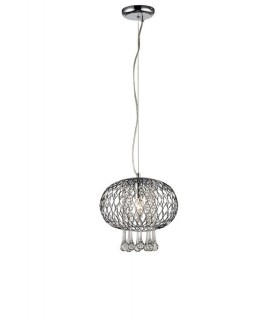 Medium Ceiling Pendant 1 Light Polished Chrome, Clear Glass - 1