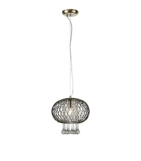 Medium Ceiling Pendant 1 Light Antique Brass, Clear Glass - 1