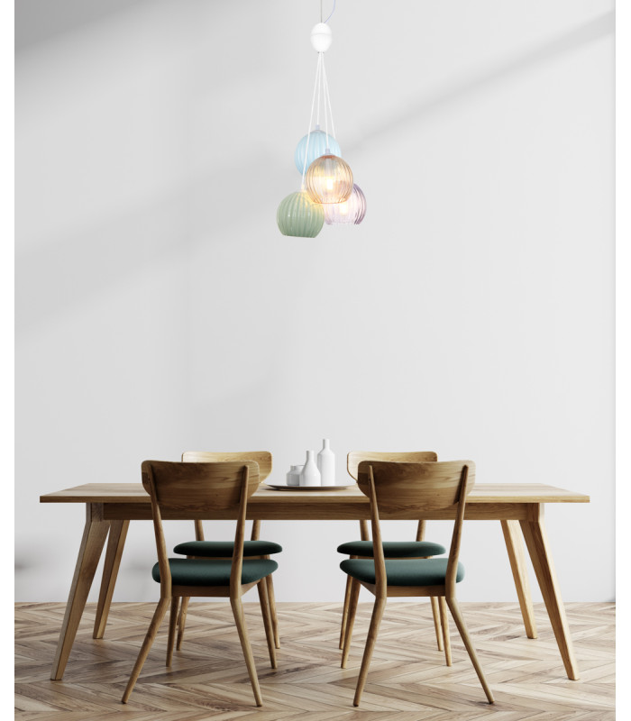 Cases II Cluster Pendant Ceiling Light Matt White 4xE14-5