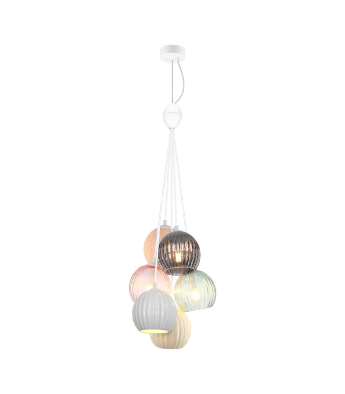 Cases III Cluster Pendant Ceiling Light Matt White 6xE14-1