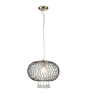 Large Ceiling Pendant 1 Light Antique Brass, Clear Glass - 1