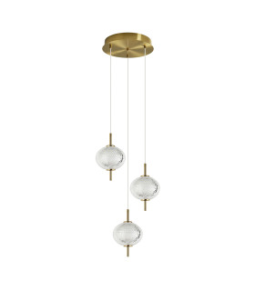 Corado Cluster Pendant Ceiling Light Gold 3000K Warm White 3xLED-1