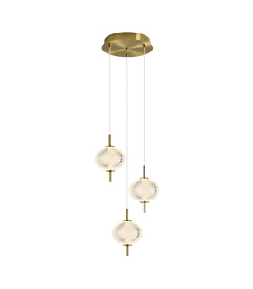 Corado Cluster Pendant Ceiling Light Gold 3000K Warm White 3xLED-4