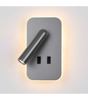 Doria Reading Wall Light Grey 3000K Warm White 2xLED-1