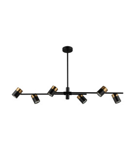 Elice Bar Pendant Ceiling Light Black Brass 6xGU10-1