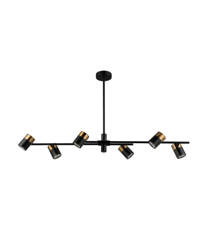 Elice Bar Pendant Ceiling Light Black Brass 6xGU10-1